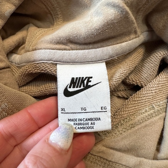 Nike Tan Knit Sweater Cozy Hoodie - Picture 4 of 5